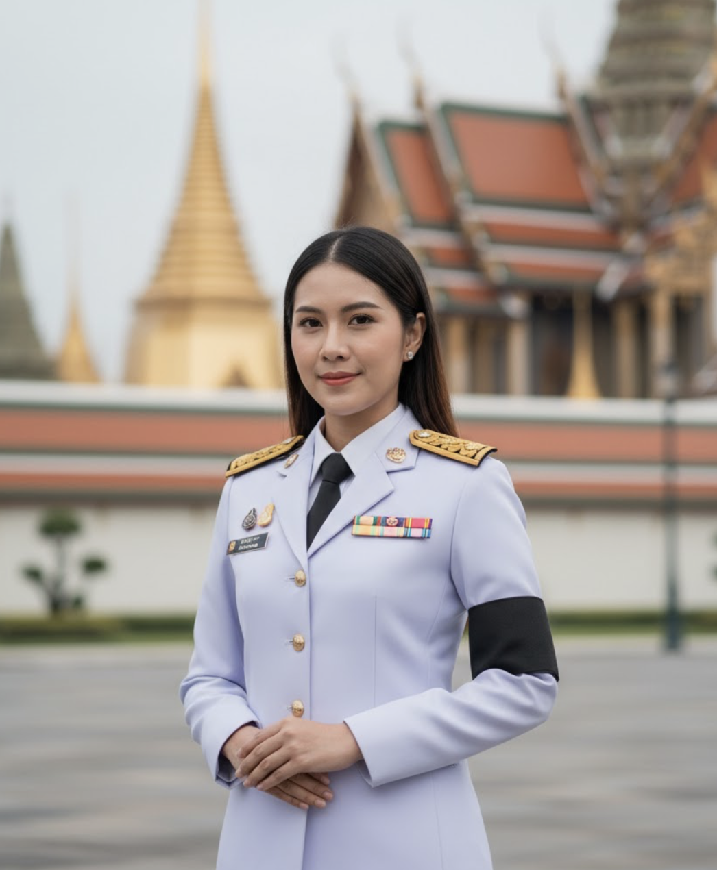 แต่งชุดข้าราชการำว้ทุกข์ สมเด็จพระพันปีหลวง