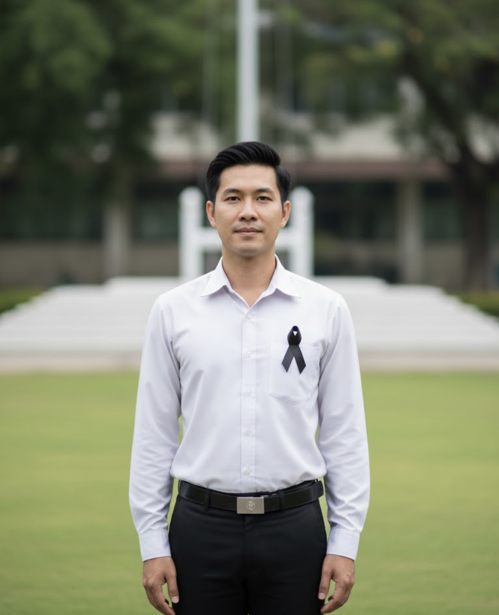 ข้าราชการชุดสุภาพ แต่งตัวไว้ทุกข์