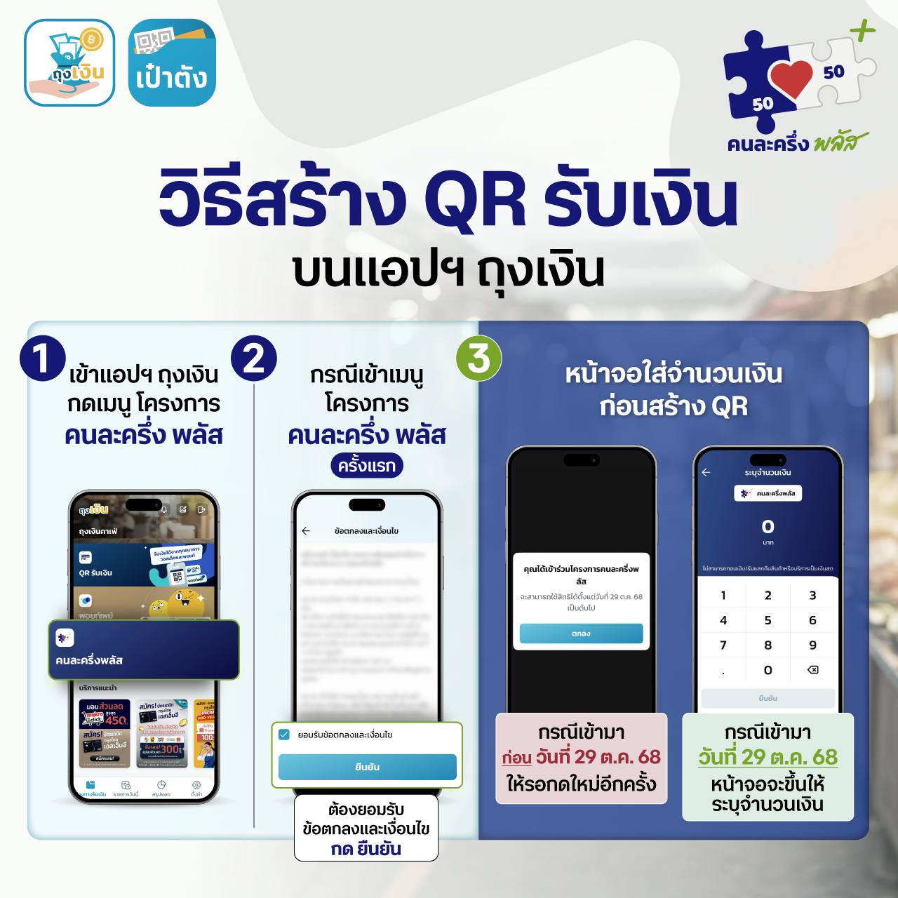 วิธีสร้าง QR รับเงินคนละครึ่งพลัส - 2