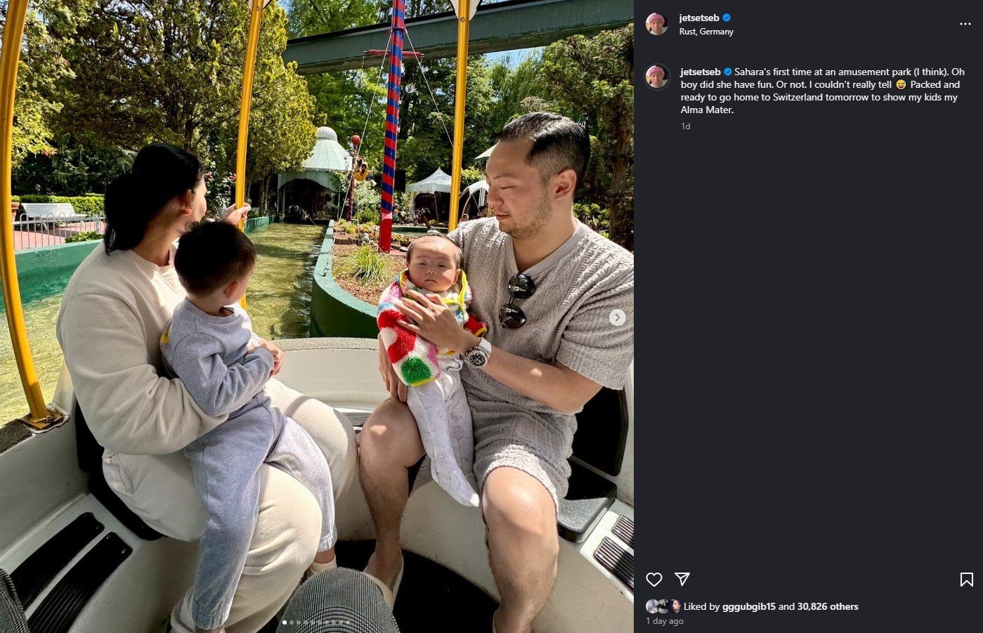 เซบาสเตียน อดีตสามี ดิว อริสรา โพสต์ภาพเที่ยวกับลูก