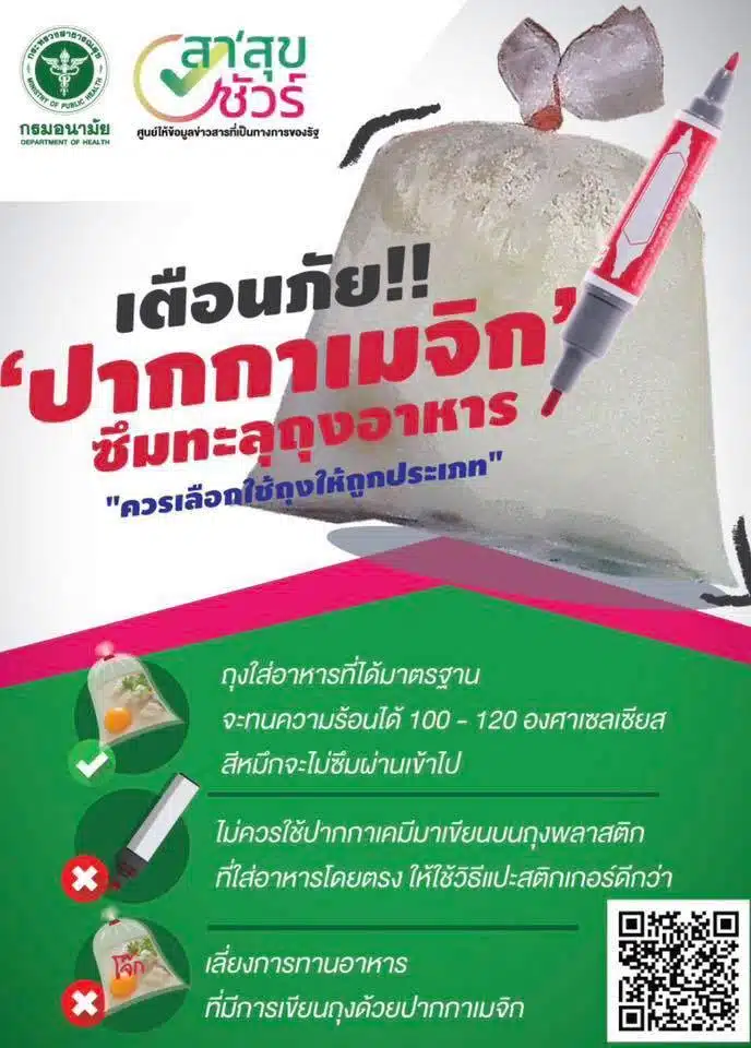 เตือนภัยปากกาเมจิกเขียนพลาสติก