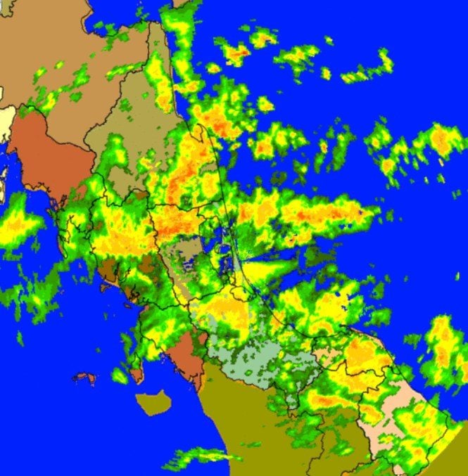 ภาพเรดาร์ฝนกำลังจะตกบริเวณจังหวัดสงขลา