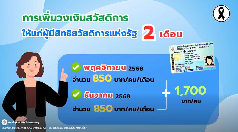 เพิ่มเงินบัตรสวัดสิการแห่งรัฐ 1,700 บาท
