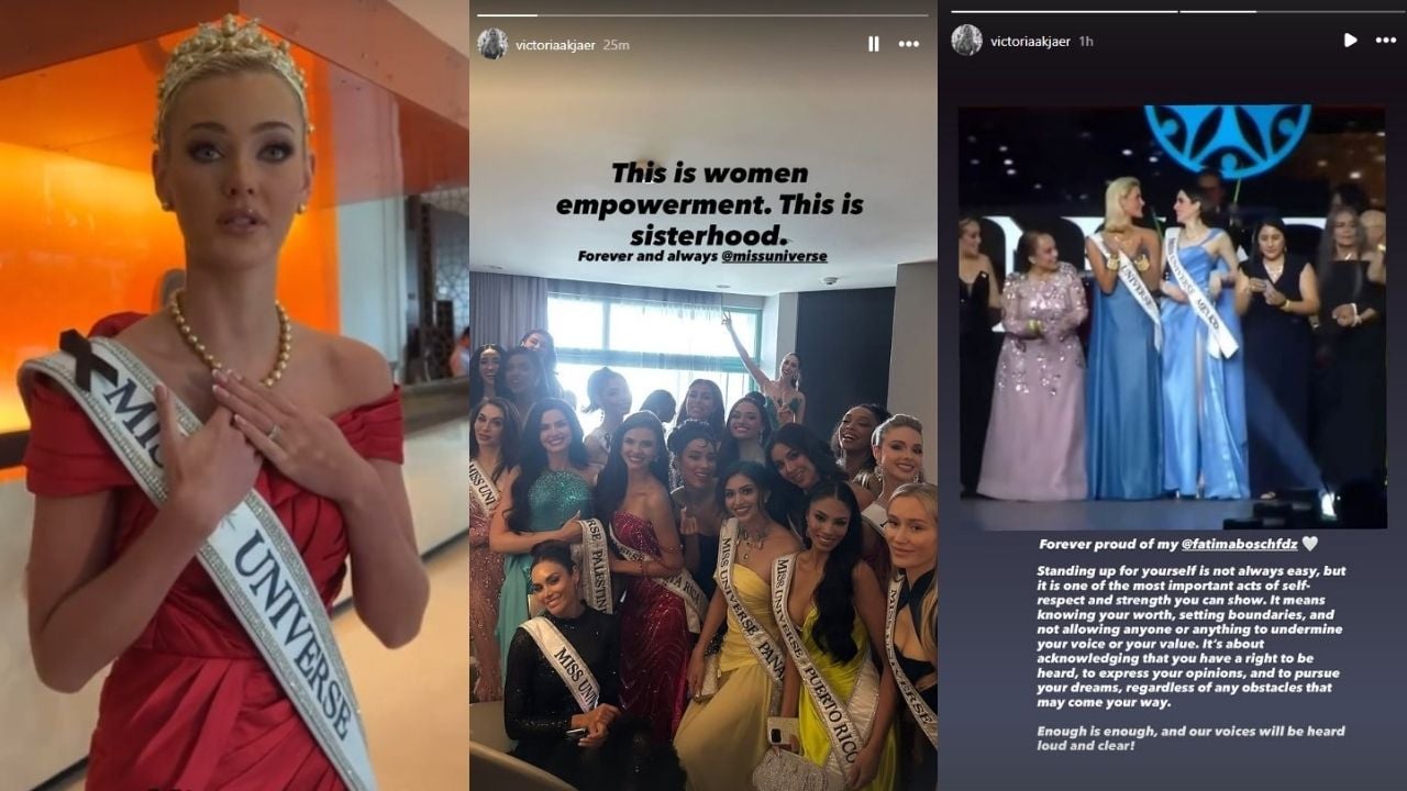 วิกตอเรีย MU 2024 ยืนข้างนางงาม