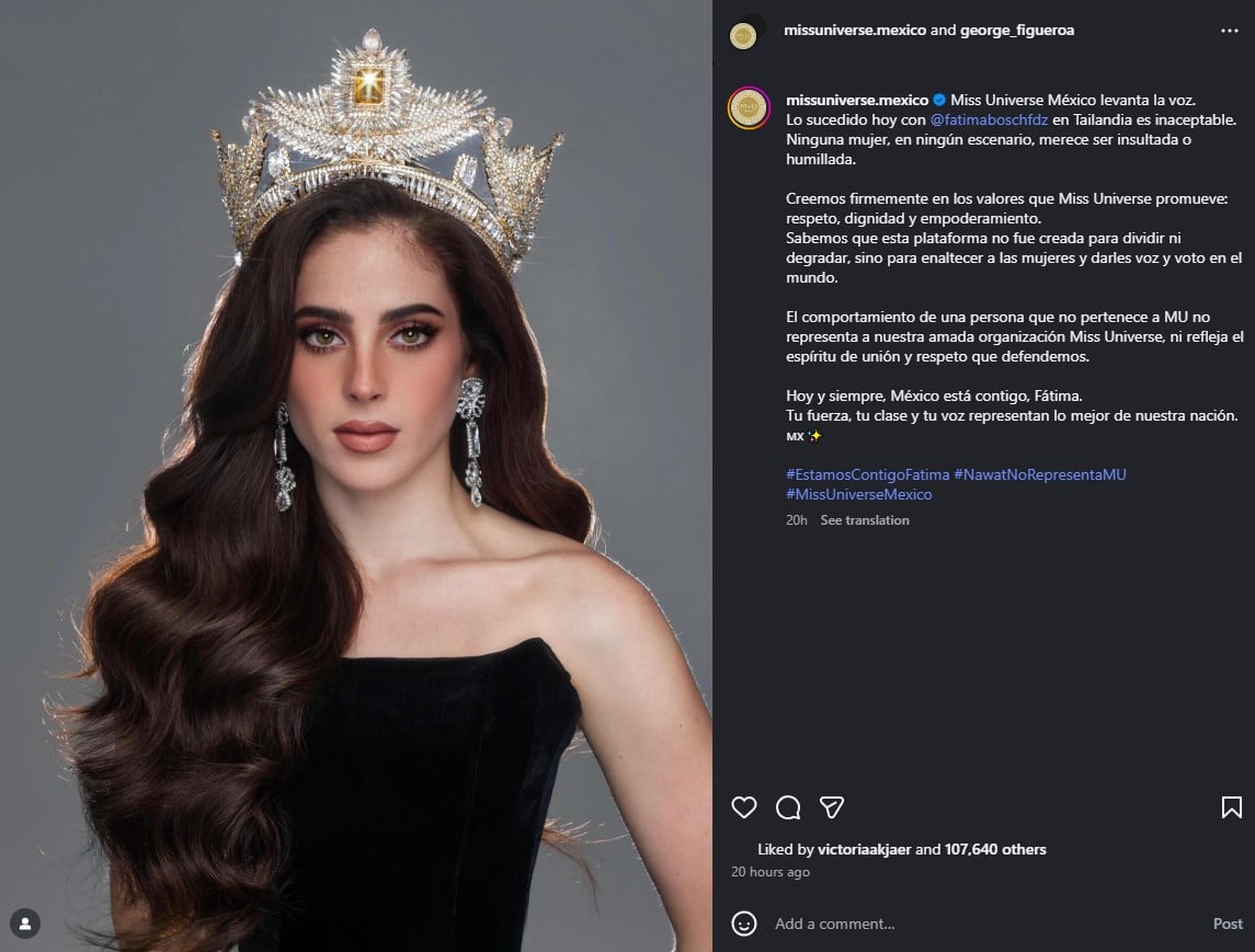 Miss Universe Mexico แถลงการณ์ประณามนางงามถูกตำหนิ
