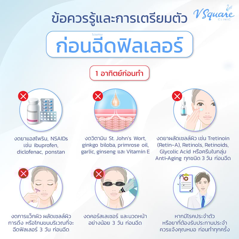 การเตรียมตัวก่อนฉีดฟิลเลอร์ 1 สัปดาห์