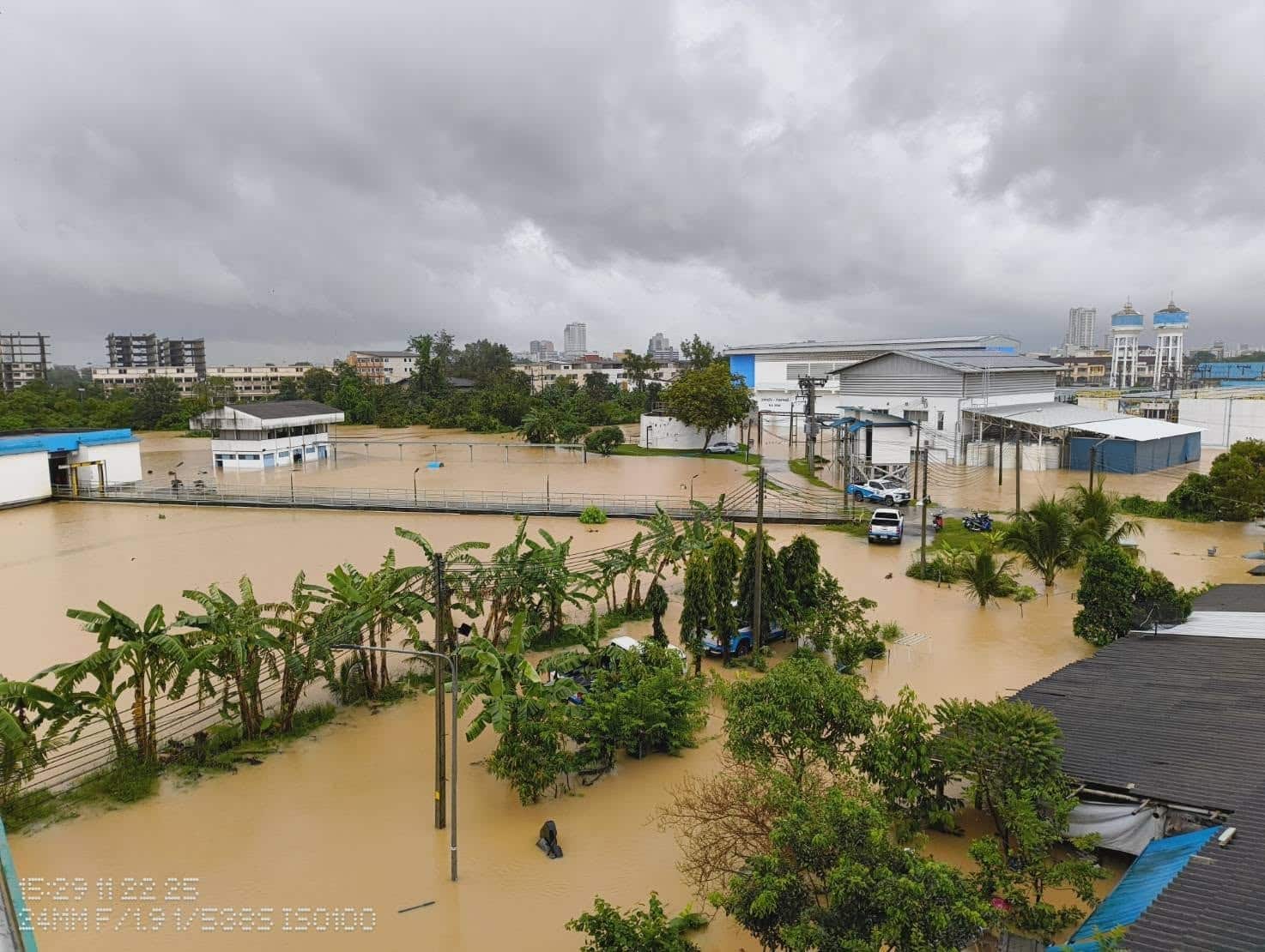 สภาพน้ำท่วมโรงกรองน้ำการประปาส่วนภูมิภาคสาขาหาดใหญ่