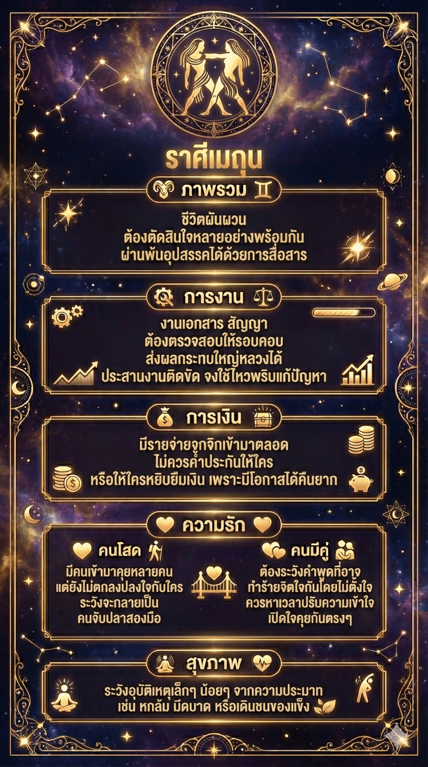 ราศีเมถุน ดูดวงเดือนธันวาคม 2568