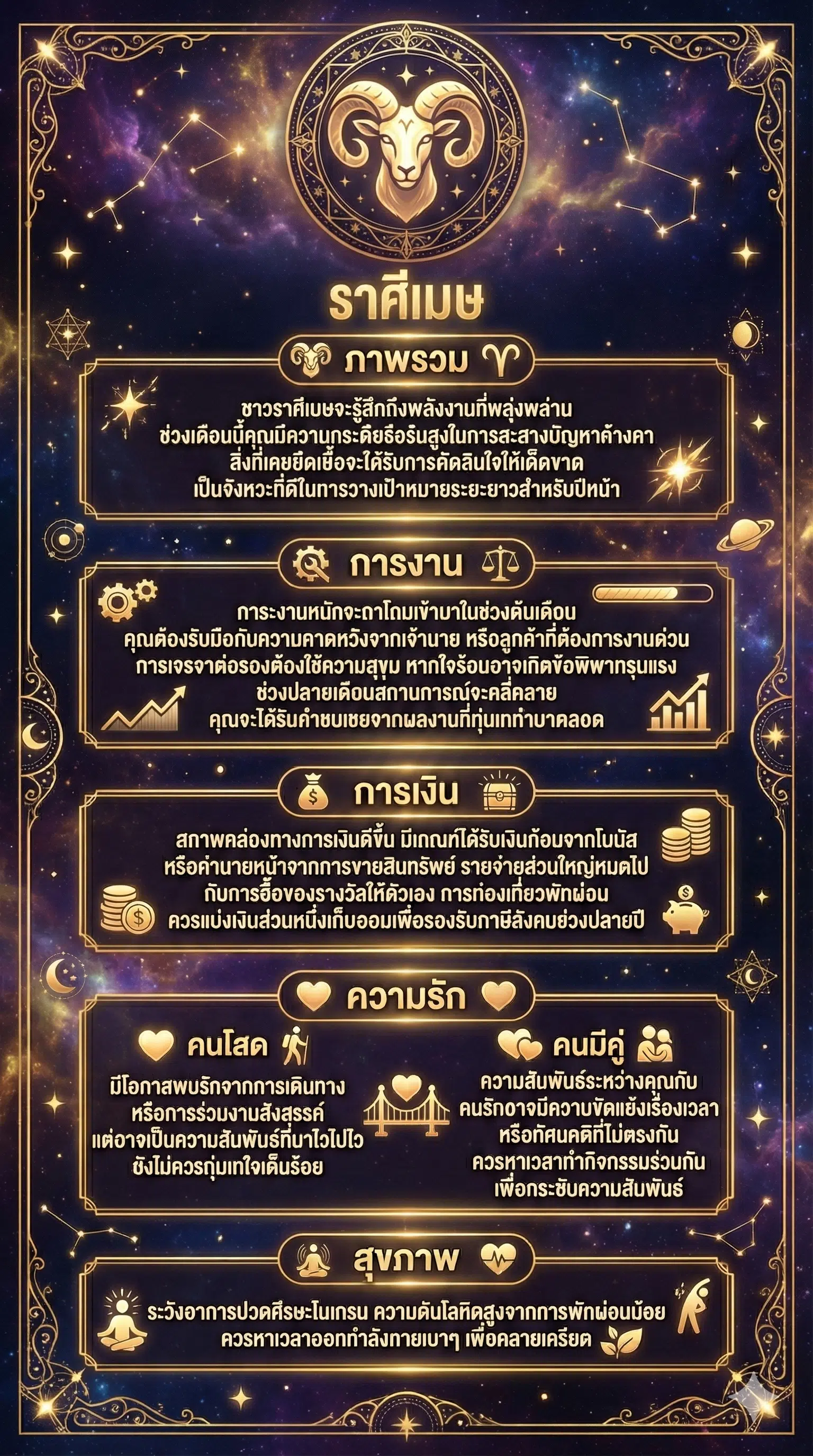 ราศีเมษ ดูดวงธันวาคม 2568