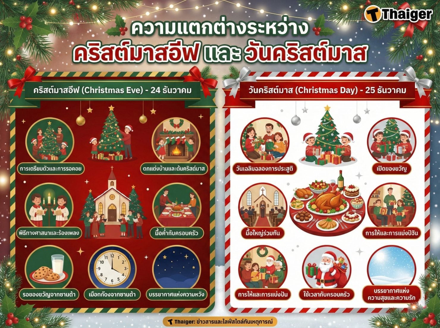 สรุปความต่าง Christmas Eve vs Christmas 