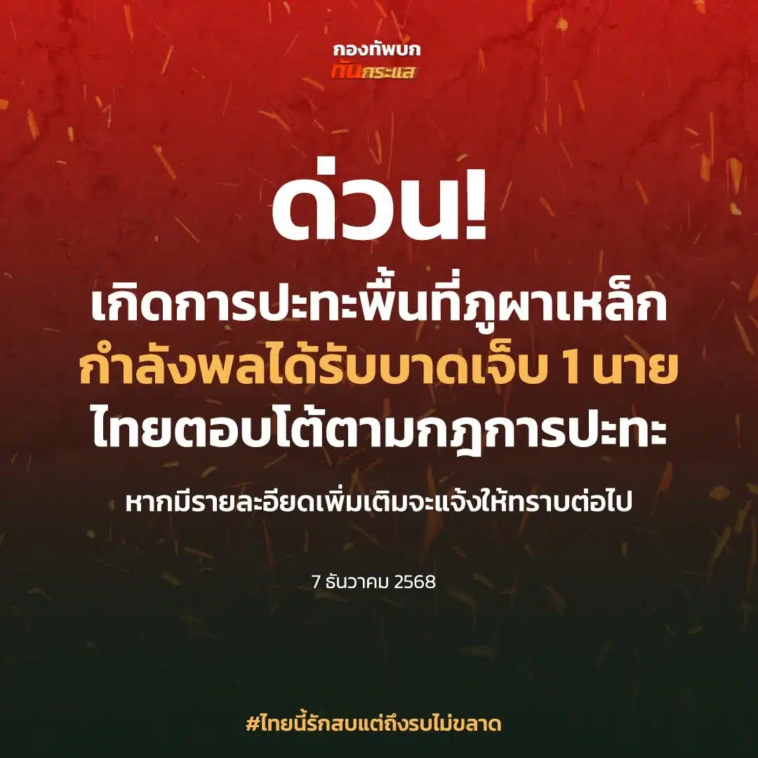 รางานด่วนจาก กองทัพบก ทันกระแส