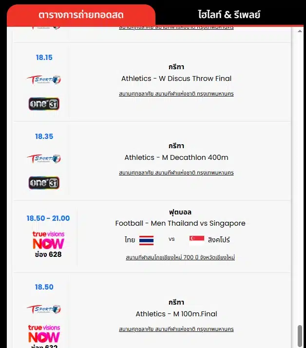 เช็กช่องถ่ายทอดสดซีเกมส์ 2025 วันนี้เพื่อไม่พลาดการแข่งขันสำคัญ