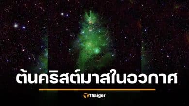 นาซาเผยภาพ "กระจุกดาวต้นคริสต์มาส" ระยิบระยับกลางอวกาศ รับเทศกาลแห่งความสุข