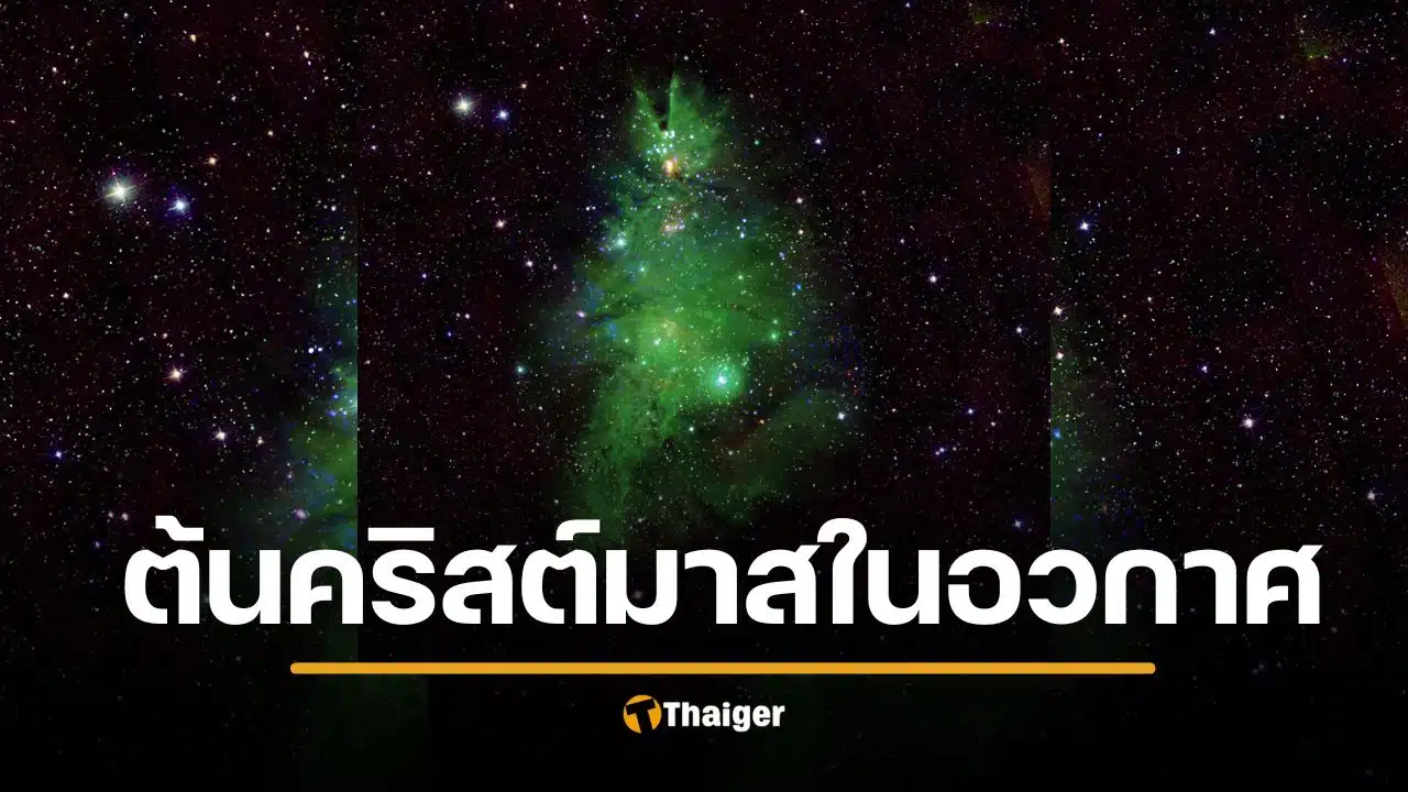 นาซาเผยภาพ "กระจุกดาวต้นคริสต์มาส" ระยิบระยับกลางอวกาศ รับเทศกาลแห่งความสุข