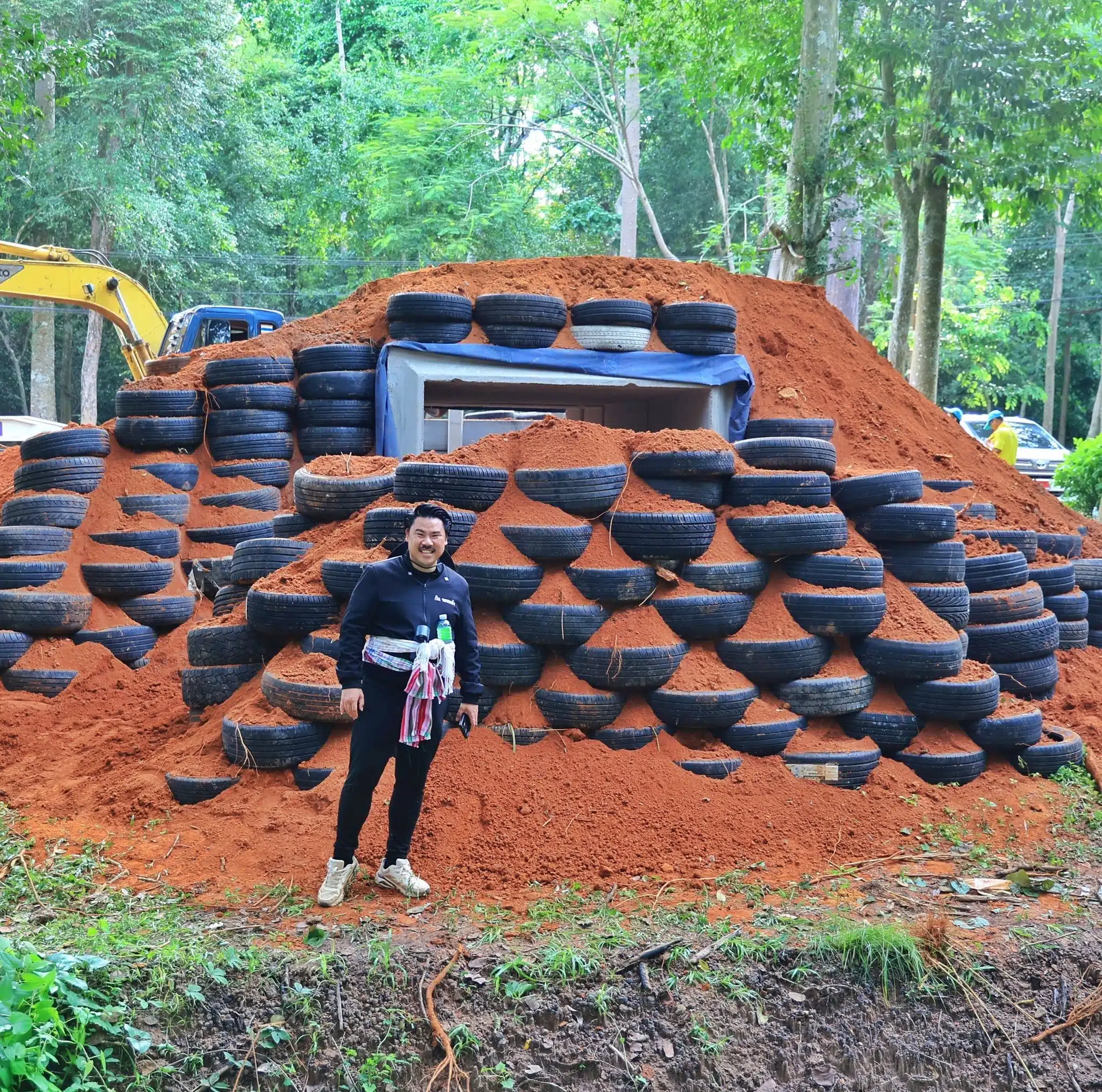 ภาพบังเกอร์แข็งแรงที่สร้างเสร็จสมบูรณ์ตามโครงการของมูลนิธิ