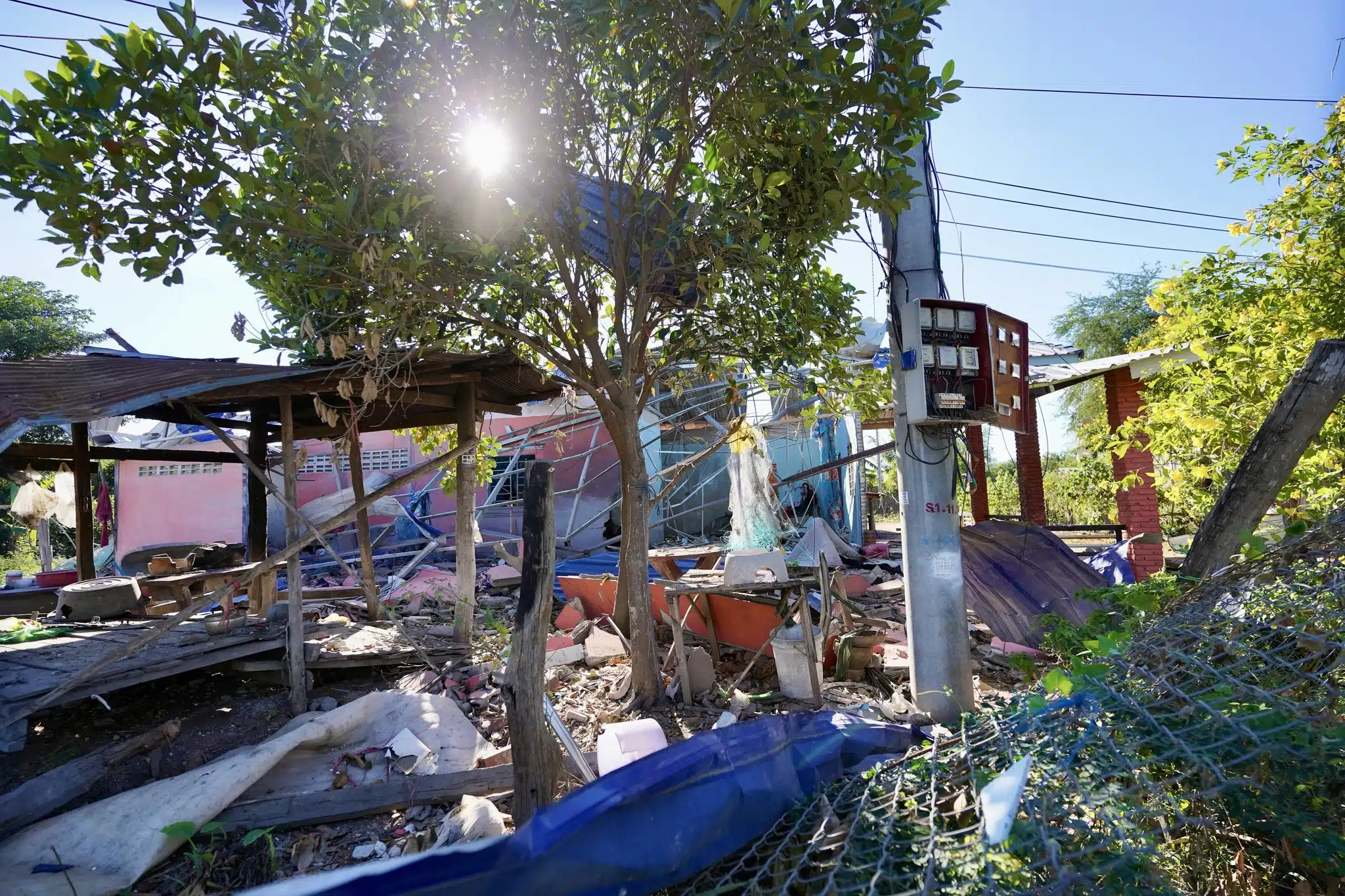 ความเสียหายของบ้านเรือนฝั่งกัมพูชา