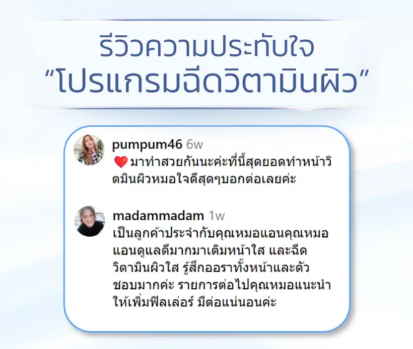 ฉีดวิตามินผิวรีวิว