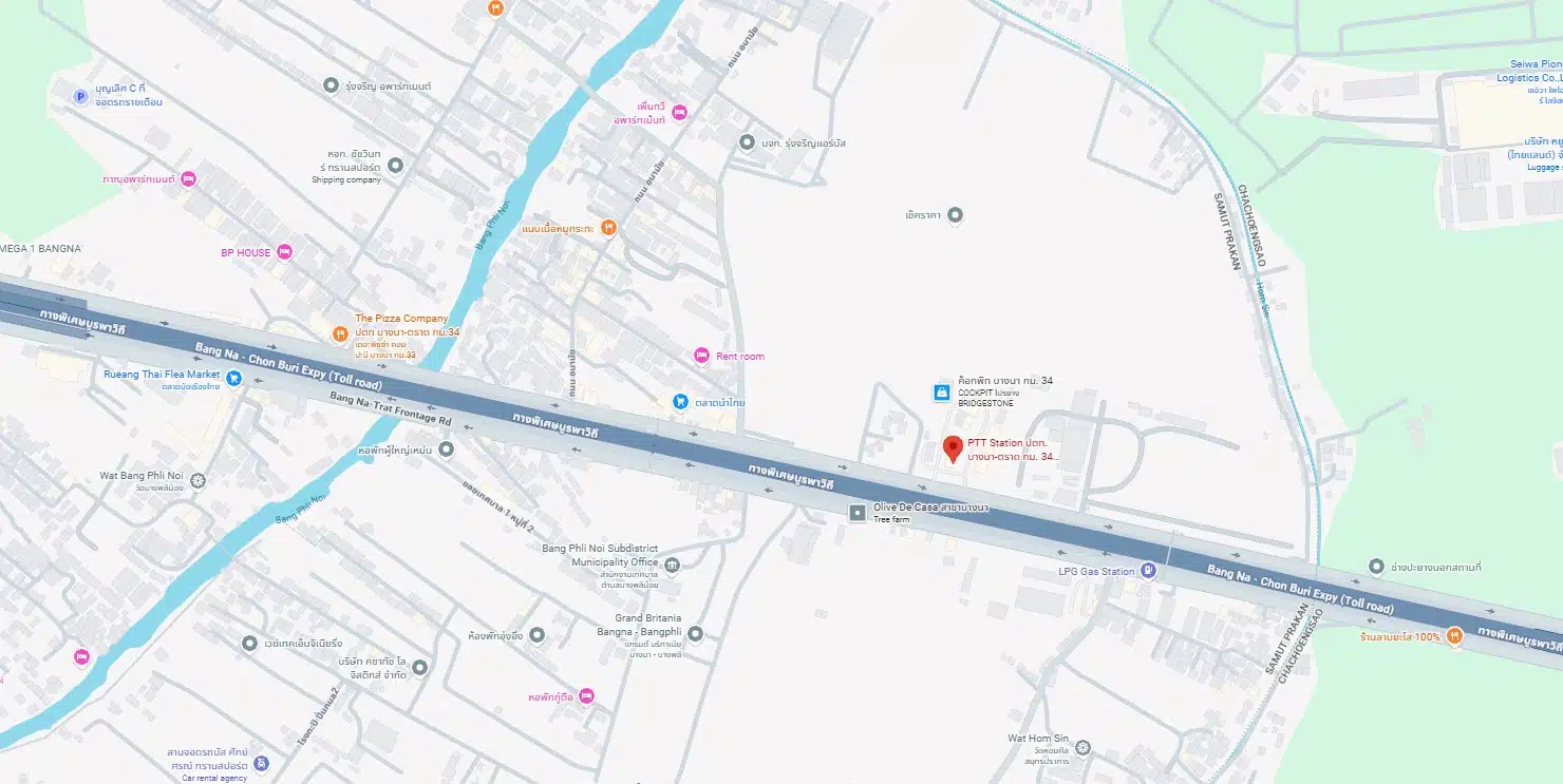 การจราจรติดขัดบนถนนบางนา-ตราด กม.34 เนื่องจากอุบัติเหตุสะพานลอย