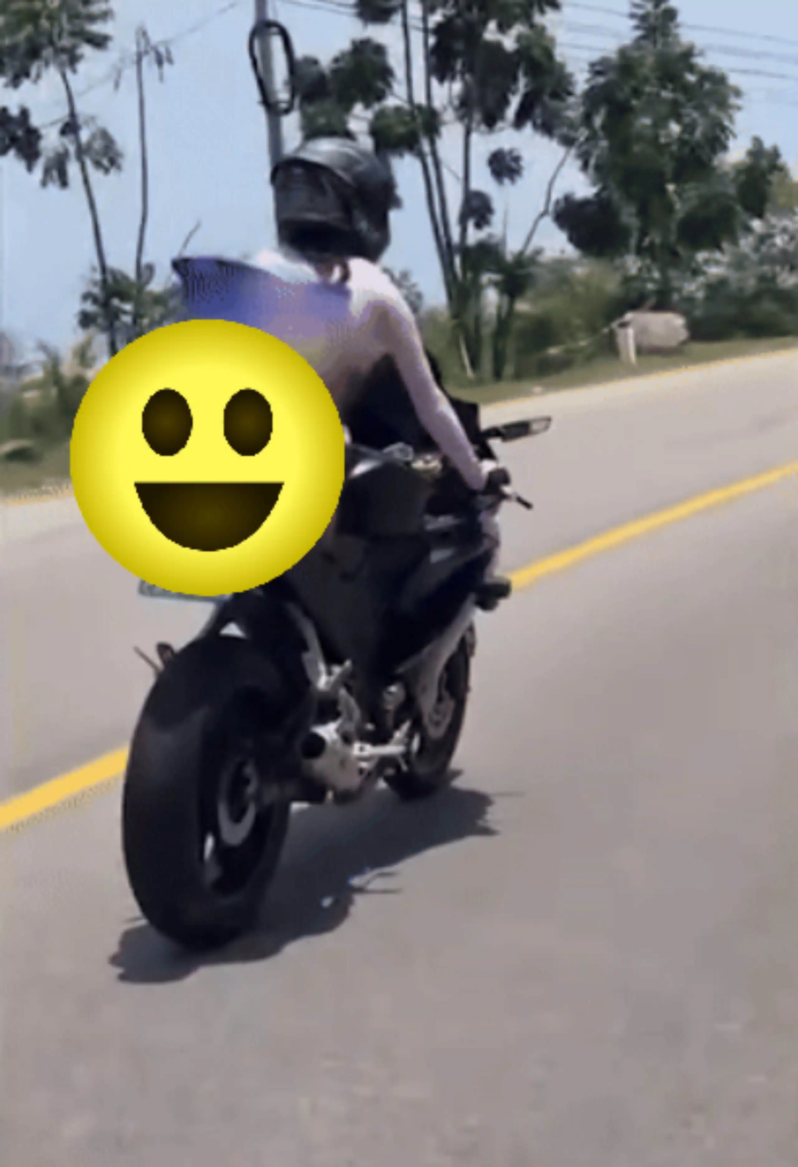 Russian tourist investigation motorbike stunts in Vietnam