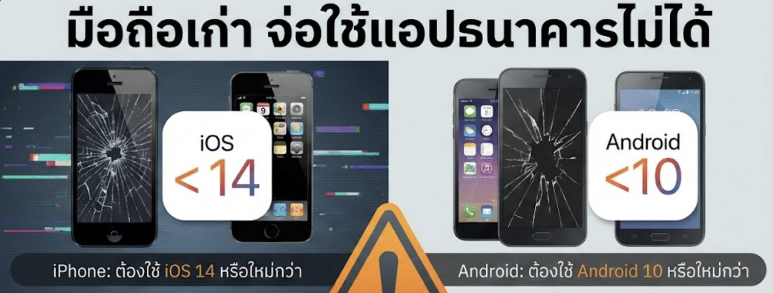 มือถือเก่า จ่อใช้แอปธนาคารไม่ได้ ดีเดย์ 14 ก.พ. 2569 บังคับอัปเกรดขั้นต่ำ iOS 14 - Android 10