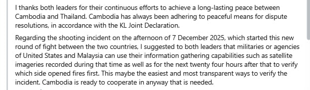 ฮุน มาเนต อวย ทรัมป์-อันวาร์ เจรจาหยุดยิง เสนอเปิดภาพถ่ายดาวเทียม ชี้ขาดใครเริ่มก่อน-5