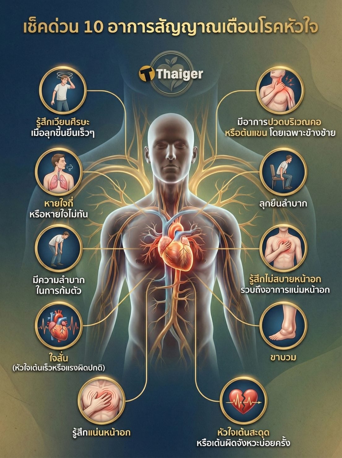 เช็คด่วน 10 อาการสัญญาณเตือนโรคหัวใจ