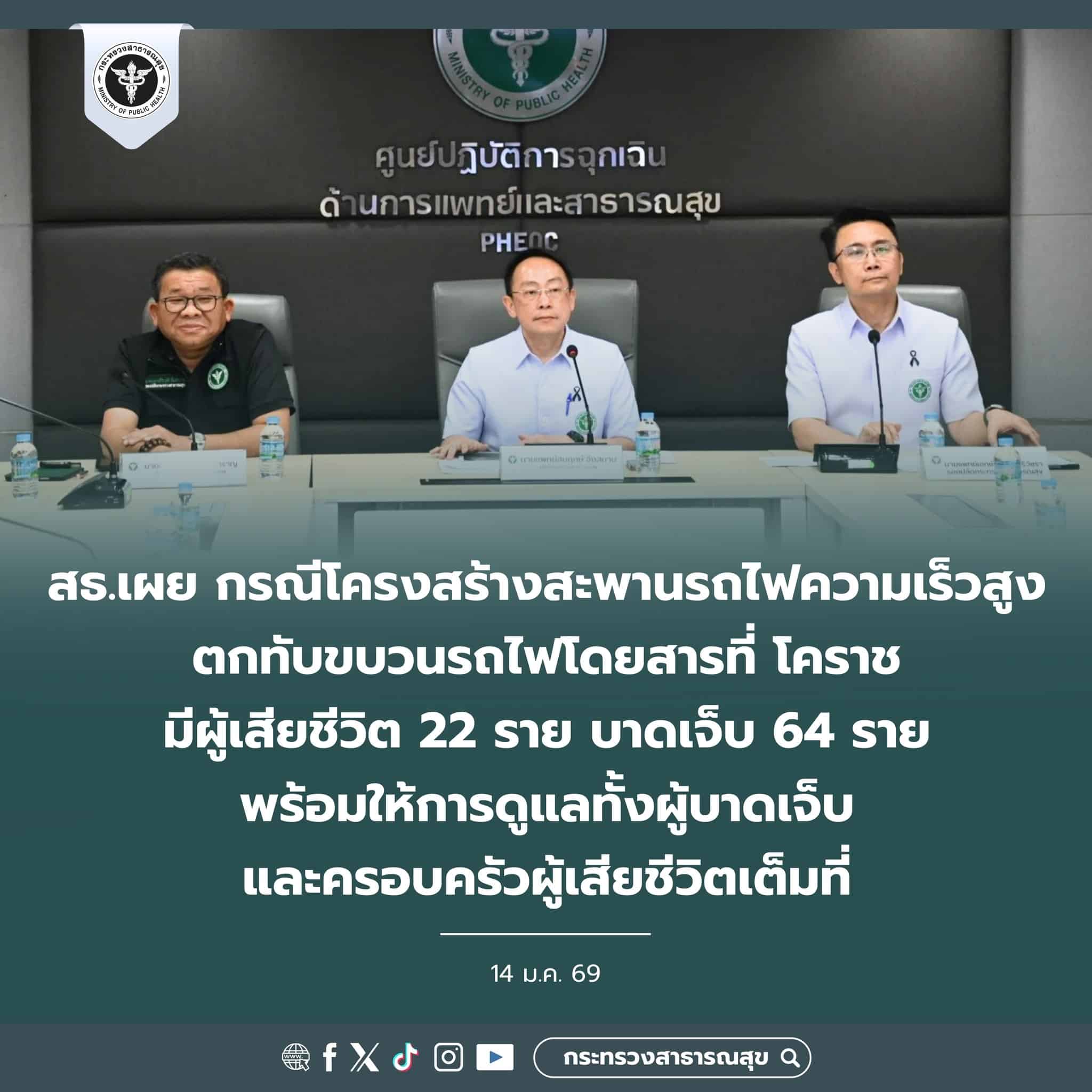 ภาพของเด็กหญิง 1 ขวบที่บาดเจ็บจากอุบัติเหตุรถไฟโคราช