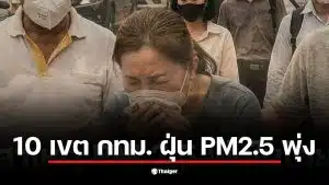 ค่าฝุ่นวันนี้ PM2.5 ในบางรักสูงถึง 70.5 ทำให้เกิดผลกระทบต่อสุขภาพ.