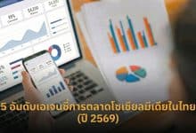 5 อันดับเอเจนซี่การตลาดโซเชียลมีเดียชั้นนำในไทย (ฉบับปี 2026)