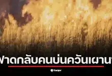 ภาพการเผานาในนครนายกสร้างฝุ่นควัน PM 2.5 ส่งผลกระทบต่อสุขภาพประชาชน