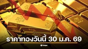 ราคาทองวันนี้ 30 ม.ค. 69 ปรับลดลง 2,550 บาท จากราคาปิดเมื่อวาน