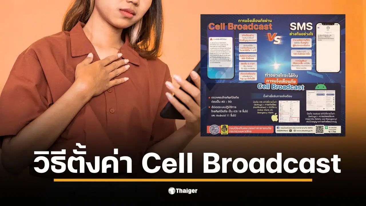 วิธีตั้งค่ามือถือเพื่อรับแจ้งเตือนภัยพิบัติ Cell Broadcast สำหรับ iOS