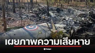 ภาพซากเครื่องบิน AT-6 ที่ตกในป่าจอมทอง จังหวัดเชียงใหม่