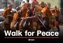 พระภิกษุเดินข้ามสหรัฐในเส้นทาง 2,300 ไมล์เพื่อสื่อสารความสงบ