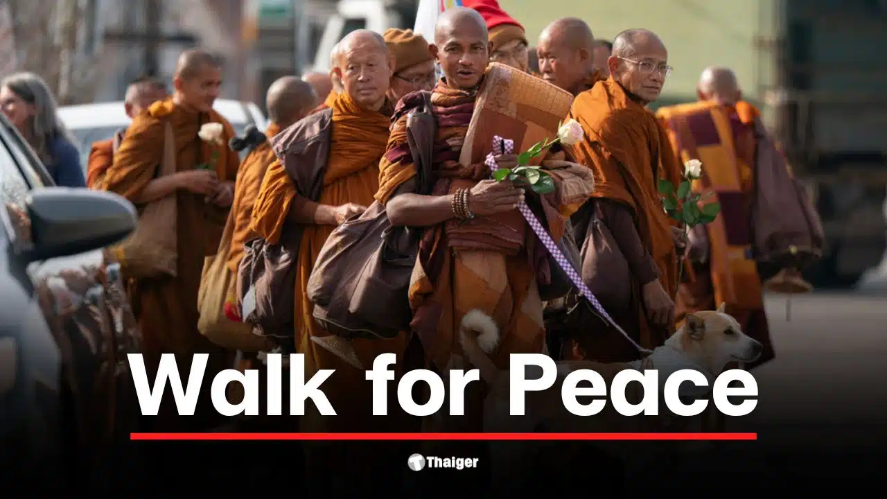 พระภิกษุเดินข้ามสหรัฐในเส้นทาง 2,300 ไมล์เพื่อสื่อสารความสงบ