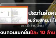 งบคอนเนกชั่น ประกันสังคม