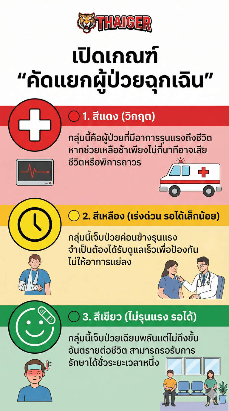 เปิดเกณฑ์ "คัดแยกผู้ป่วยฉุกเฉิน" ทำไมมาก่อนถึงไม่ได้ตรวจก่อน?