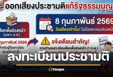 ขั้นตอน ลงประชามติ เปิดลงทะเบียนนอกเขต ถึง 5 ม.ค. 69 ไม่มีออกเสียงล่วงหน้า