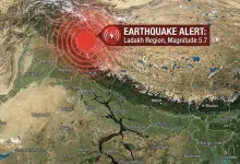 ระทึก แผ่นดินไหวอินเดีย เขย่า 5.7 ลึก 171 กม.