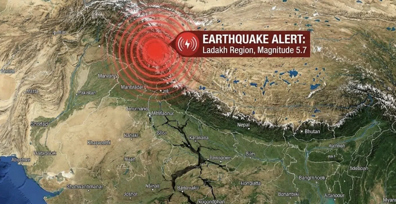 ระทึก แผ่นดินไหวอินเดีย เขย่า 5.7 ลึก 171 กม.