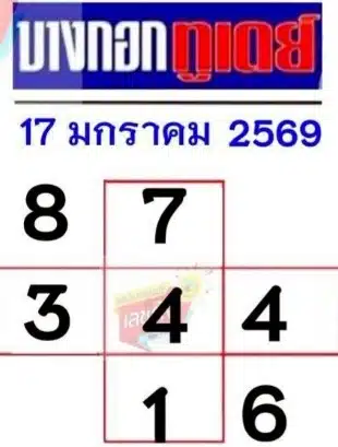 เลขเด็ดไทยรัฐ เดลินิวส์ บางกอกทูเดย์ งวด 17 1 69