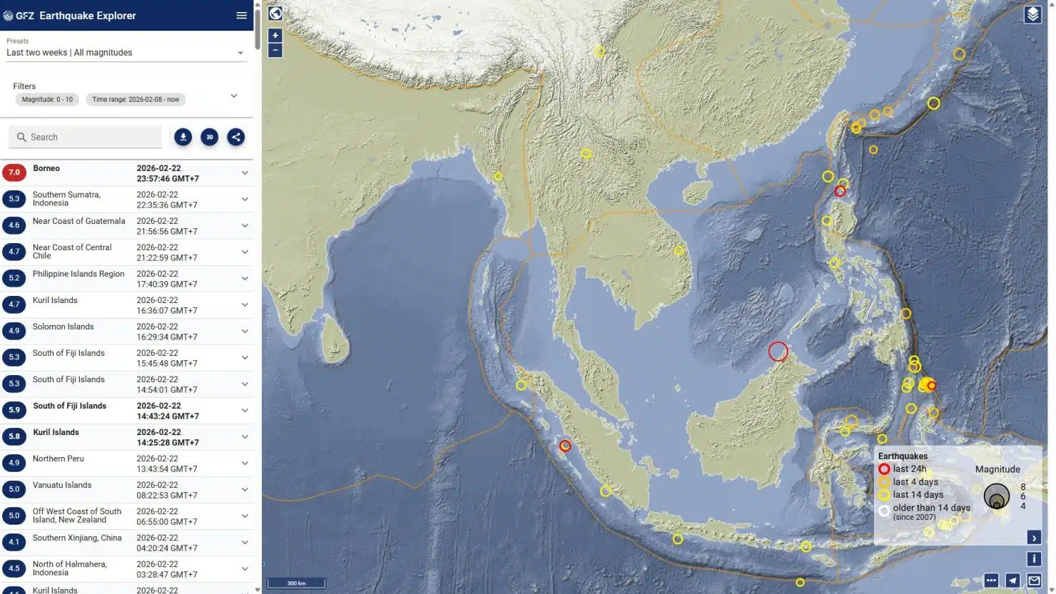 แตกตื่นกลางดึก แจ้งแผ่นดินไหว 6.5 ที่ 'เลย' เพจดังแจง ระบบเตือนภัยรวน ที่แท้เกิด 7.0 เกาะบอร์เนียว