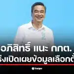 อภิสิทธิ์ เวชชาชีวะ เรียกร้อง กกต. เปิดเผยข้อมูลคะแนนดิบเพื่อความโปร่งใส