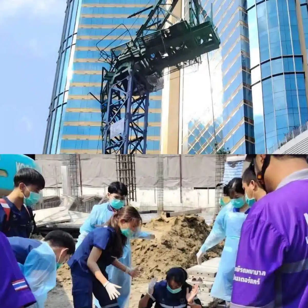 เมื่อวันที่ 07/02/69 เวลา 10.27 น. เหตุทาวเวอร์เครนหัก ทับคนงาน บริเวณพื้นที่ก่อสร้าง ใกล้ห้าง TERMINAL 21 อโศก ซอยสุขุมวิท 21 แขวงคลองเตยเหนือ เขตวัฒนา กรุงเทพมหานคร