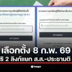 ภาพแสดงการเช็กสิทธิเลือกตั้ง ส.ส. ประชามติ 2569 เพื่อความชัดเจน