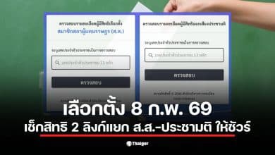 ภาพแสดงการเช็กสิทธิเลือกตั้ง ส.ส. ประชามติ 2569 เพื่อความชัดเจน