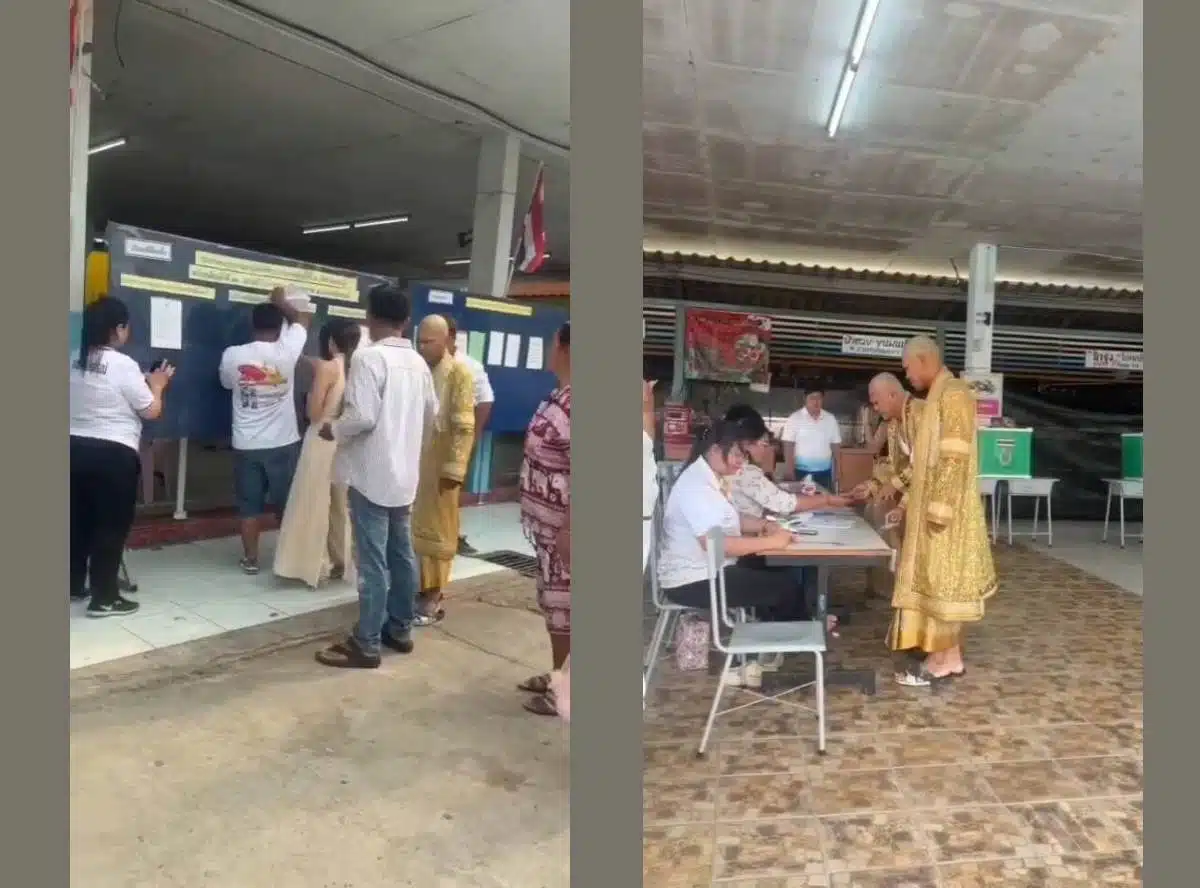 สองนาคมาใช้สิทธิเลือกตั้งที่ อำเภอหนองแค จังหวัดสระบุรี