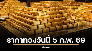 ราคาทอง 5 ก.พ. 69 แสดงถึงแนวโน้มราคาทองในตลาด