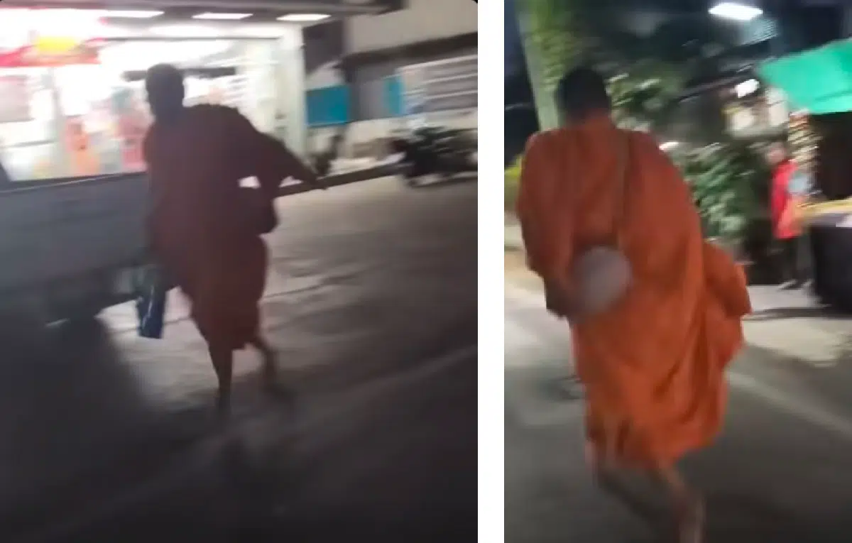 คุณพระช่วย! ฮีโร่ผ้าเหลืองสละบาตรคว้าถังดับเพลิงฉีดสกัดไฟ