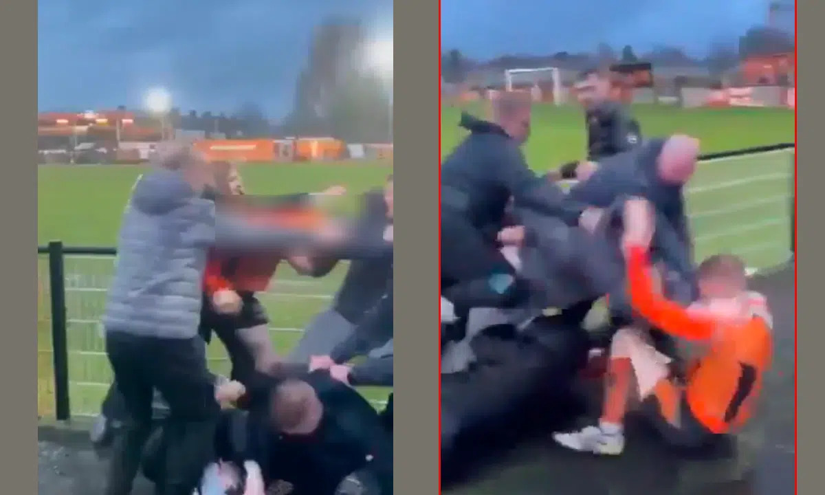 นักเตะของบิลสตัน ทาวน์ ทะเลาะวิวาทกับแฟนบอลคู่ปรับ หลังถูกกล่าวหาว่าด่าทอแม่ของเขา